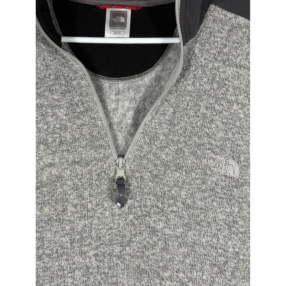 The North Face Gordon Lyons Mens XL Heather‎ Grey Black Quarter Zip Fleece